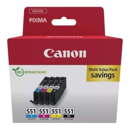 Canon CLI-551 BK/C/M/Y Ink Cartridge Multipack